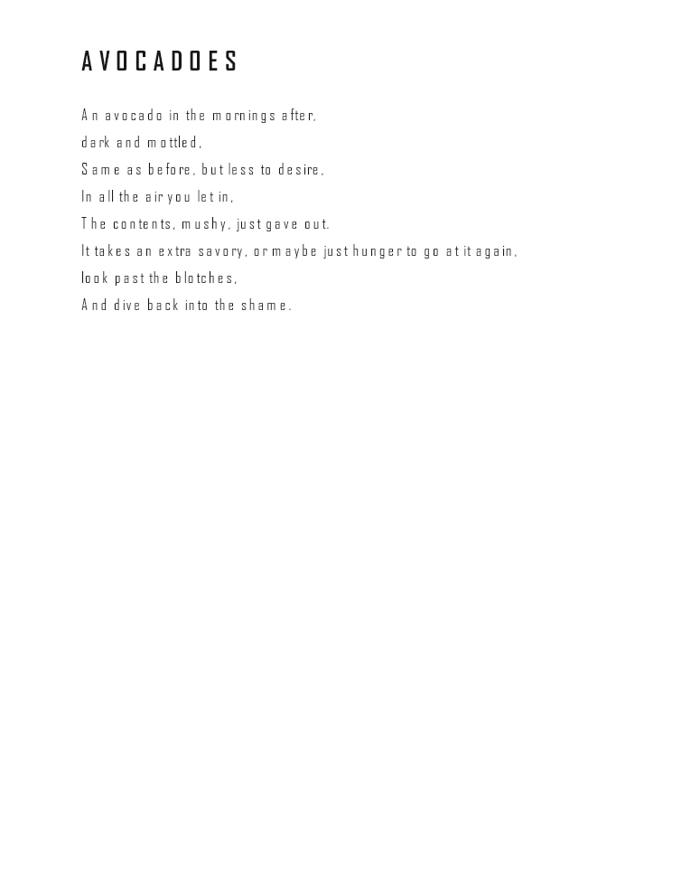 First page of Avocadoes