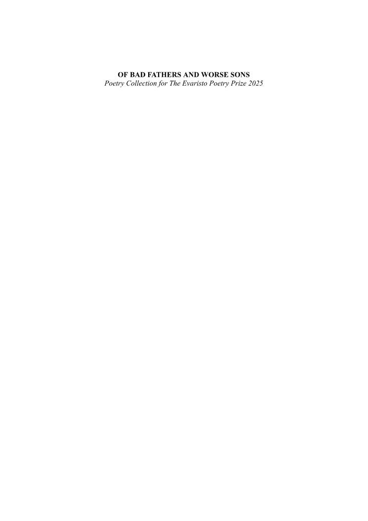 First page of Evaristo Poetry Prize